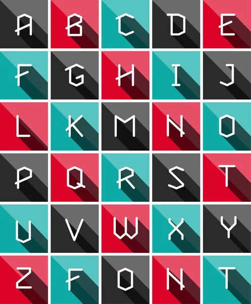 Flat icons alphabet — Stock Vector
