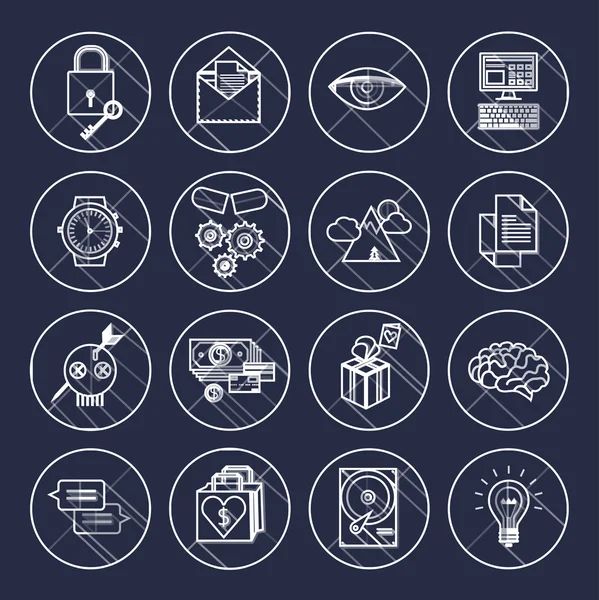 Set of 600 universal modern thin line icons for web and mobile — Stock Vector