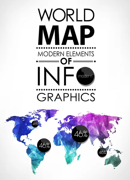 Mapa del mundo tarjeta — Vector de stock