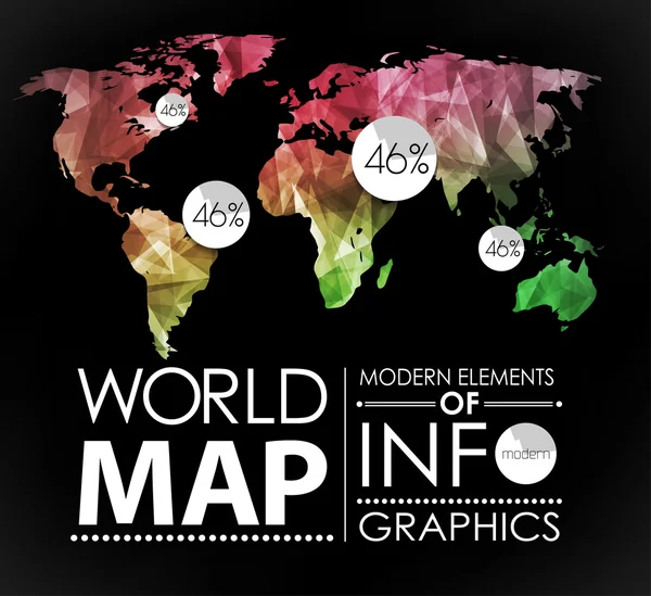 Världen karta kort — Stock vektor