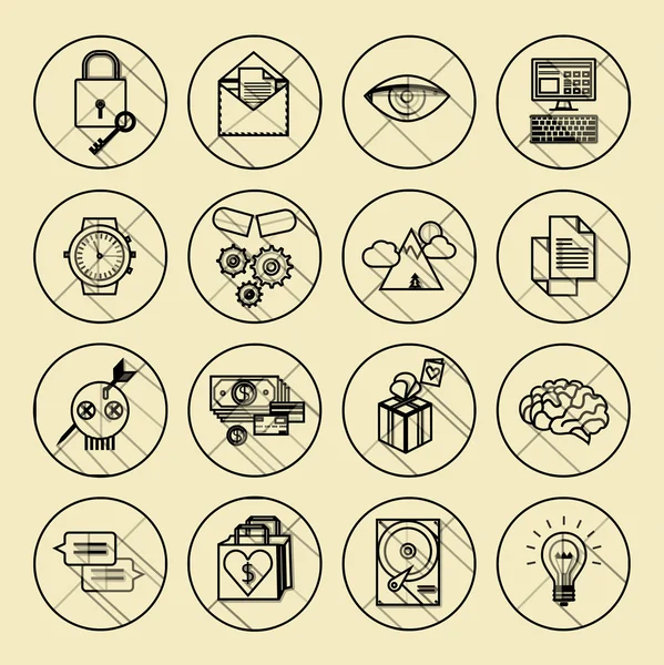 Set of 600 universal modern thin line icons for web and mobile — Stock Vector