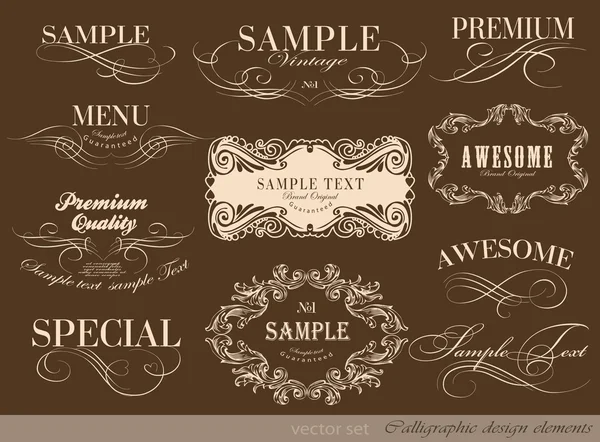 Calligrafische vormgevingselementen — Stockvector