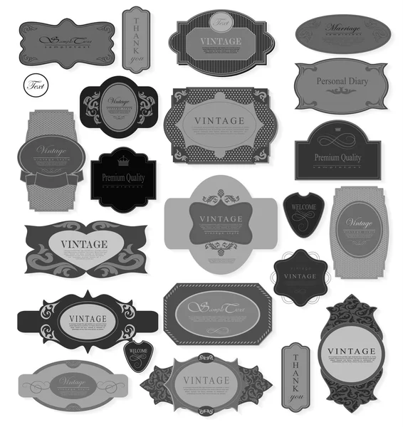 Set rubans vintage rétro et étiquette — Image vectorielle