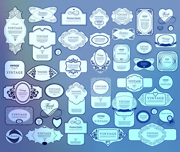Набор ретро-винтажных лент и этикеток — стоковый вектор