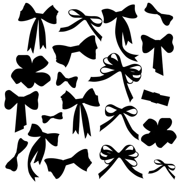 Black and white silhouette image of bow set — Stock Vector