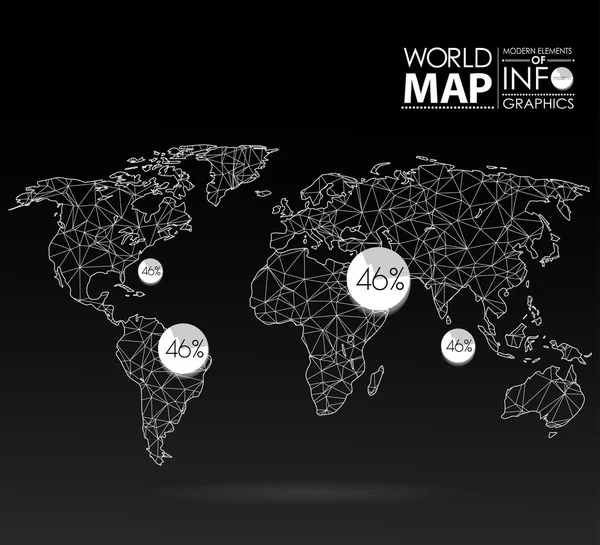 Carte du monde fond en polygone — Image vectorielle