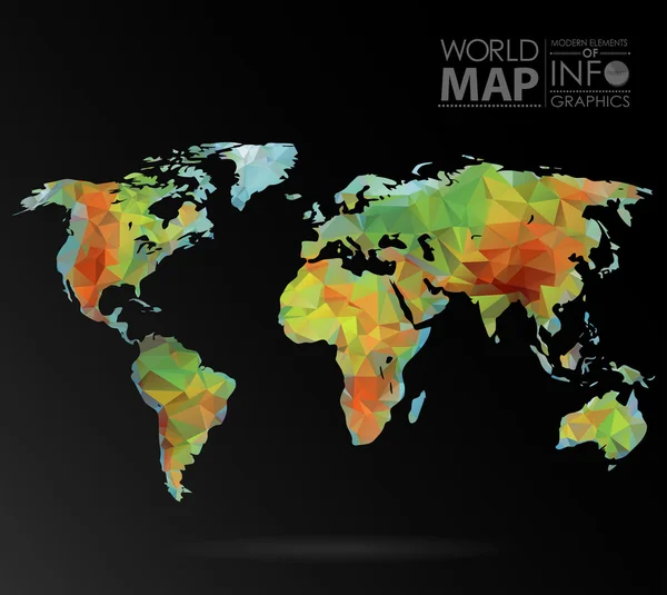 Mappa del mondo sfondo in poligono — Vettoriale Stock