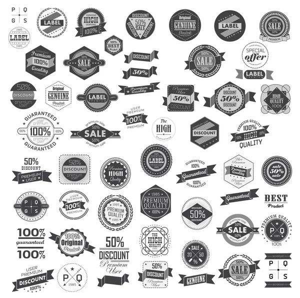 Set rubans vintage rétro et étiquette — Image vectorielle