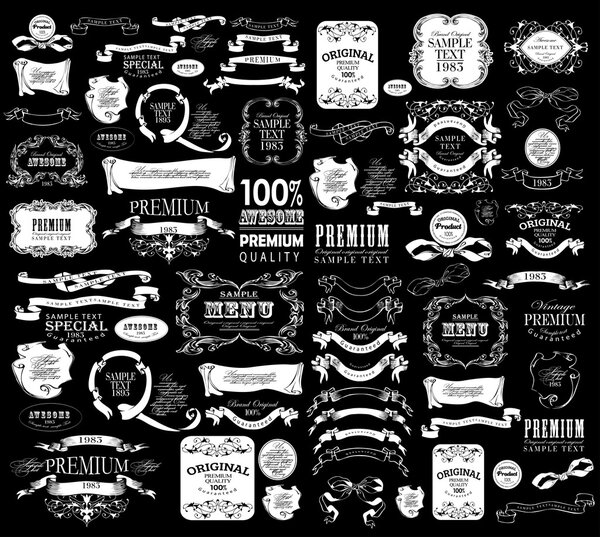 Набор элементов каллиграфического дизайна ручной работы
.