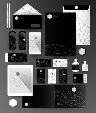 Soyut ince çizgi çokgen