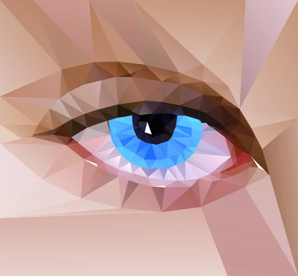 Diseño de ojo poligonal de color — Vector de stock