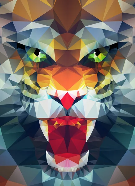 Tigre poligonal abstracto — Archivo Imágenes Vectoriales