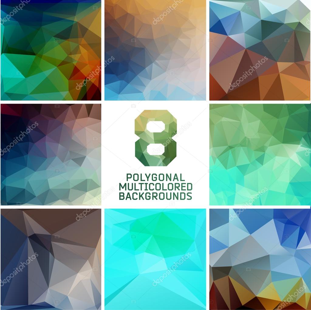 Set of abstract polygonal background