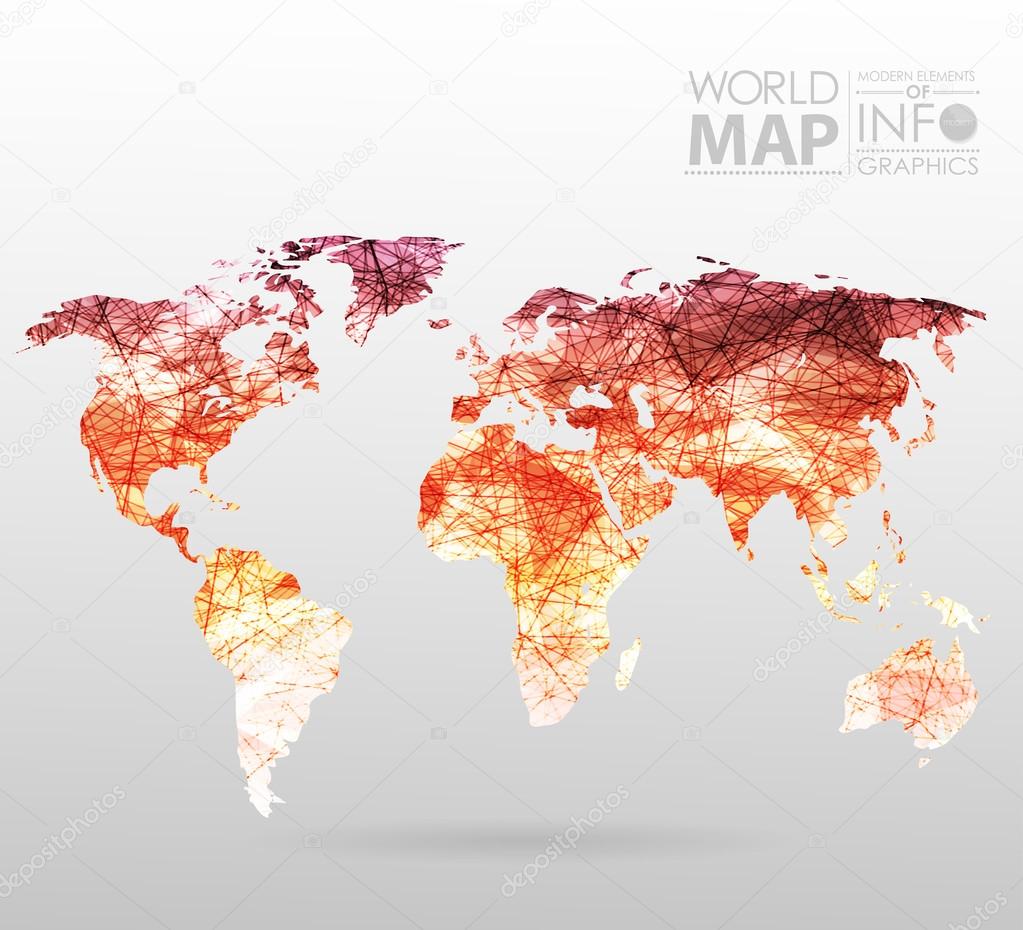 World map background in polygon
