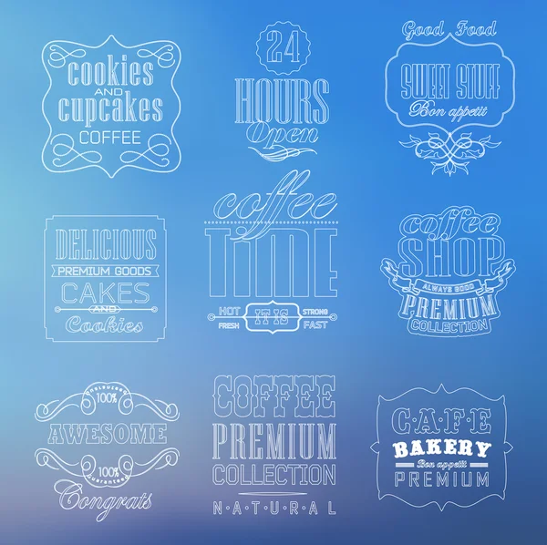 Set de Café Retro Vintage — Vector de stock