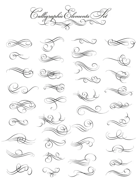 Kalligrafische floral designelementen. — Stockvector