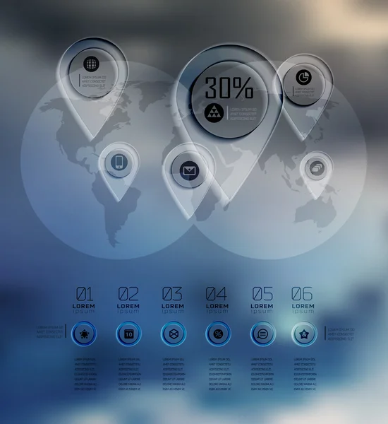 Transparente Geschäftsinformationsgrafik Diagramm auf verschwommener Landschaft — Stockvektor