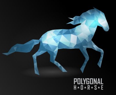Soyut poligonal at. Geometrik hipster illüstrasyon