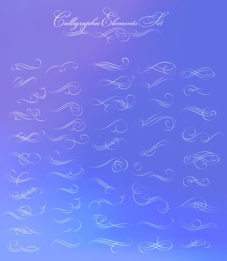 Kaligrafi çiçek tasarım öğeleri.