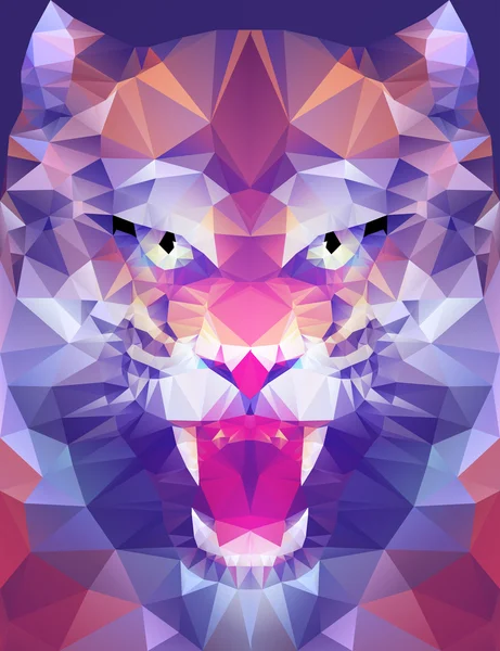 Abstract polygonal tiger — Stock Vector