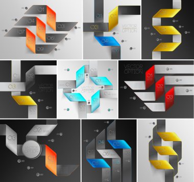 oklar satırları infographics seti