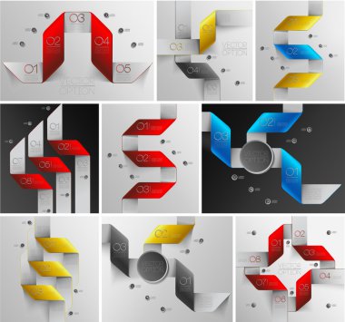 oklar satırları infographics seti