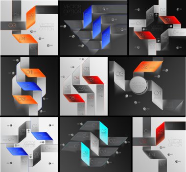 oklar satırları infographics seti