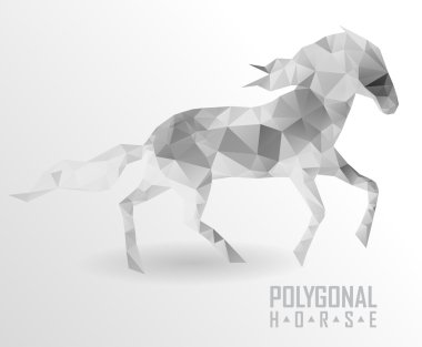 Soyut poligonal at. Geometrik hipster illüstrasyon