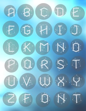 Poligonal geometrik yazı tipi