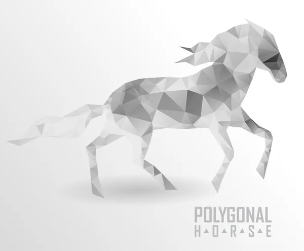 Cavalo poligonal abstrato. Ilustração geométrica do hipster — Vetor de Stock