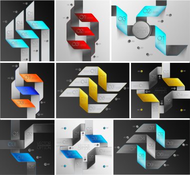 oklar satırları infographics seti