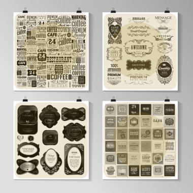 Afiş, el ilanı, broşür tasarım şablonları kümesi