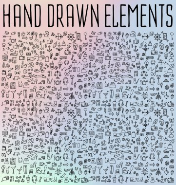 El çizimi vektör illüstrasyonu