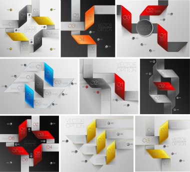 oklar satırları infographics seti