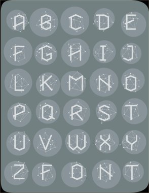 Poligonal geometrik yazı tipi