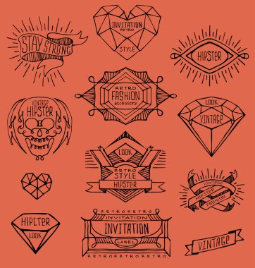 Soyut retro vintage tasarım