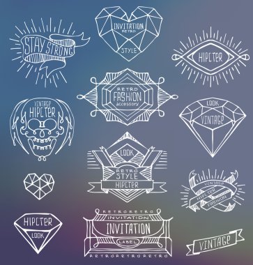 Soyut retro vintage etiketleri, insignias. 
