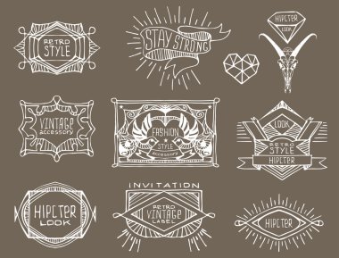 Soyut retro vintage etiketleri, insignias. 