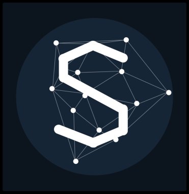 Kozmik tarzı soyut poligonal mektup