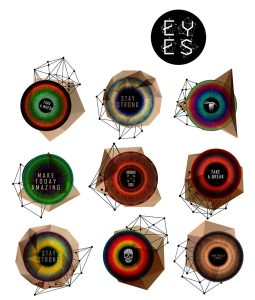 Eyes collection, human pupil — Stock Vector