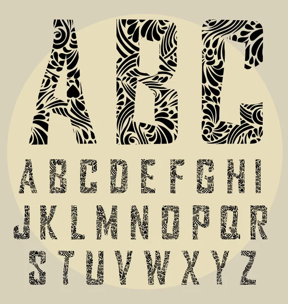 Alfabeto caligráfico. Elementos de diseño — Vector de stock
