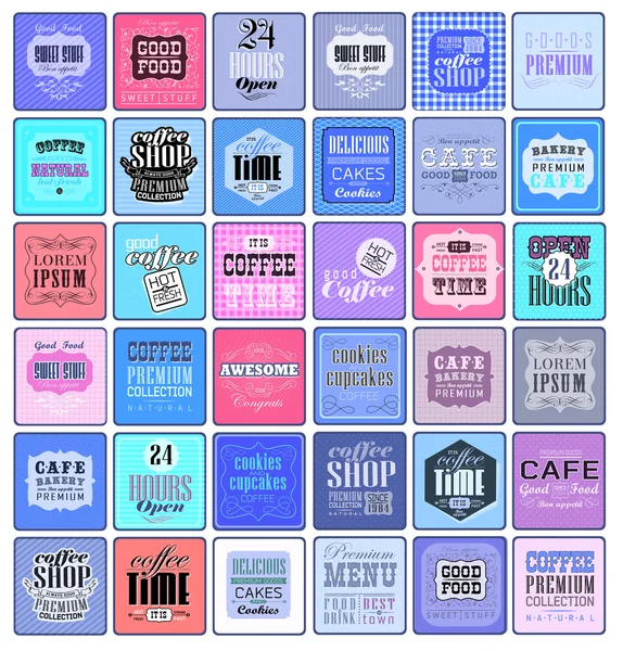 Coffee labels and elements — Stock Vector