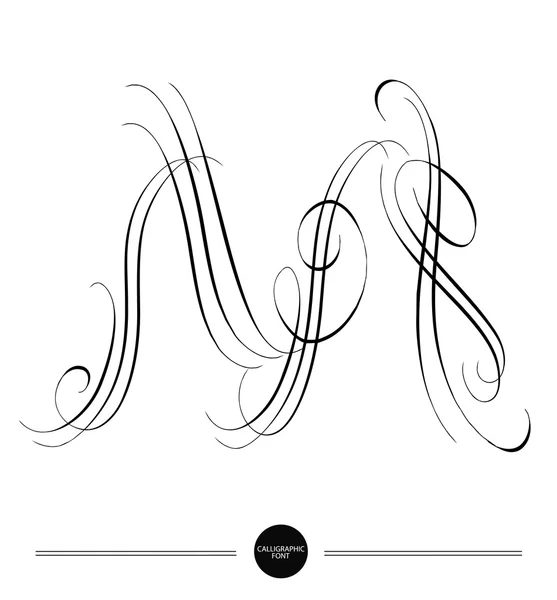 Lettre calligraphique. Fonte abstraite — Image vectorielle