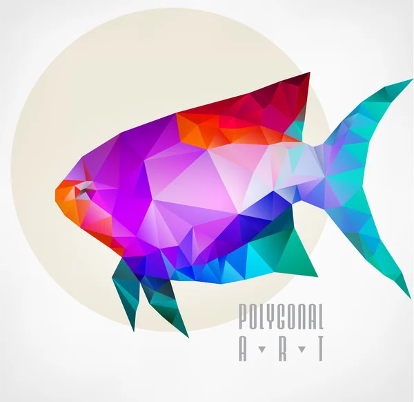 抽象的な多角形の魚 — ストックベクタ
