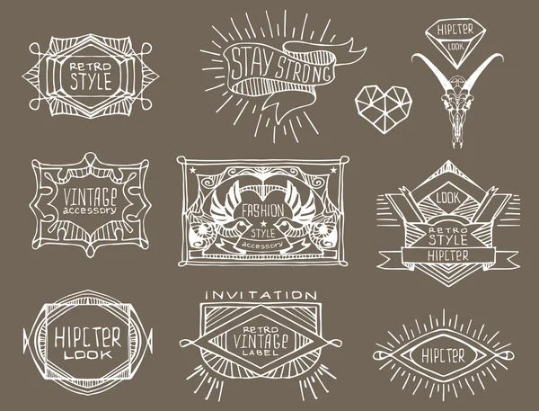 Abstract  retro vintage labels, insignias. — Stock Vector