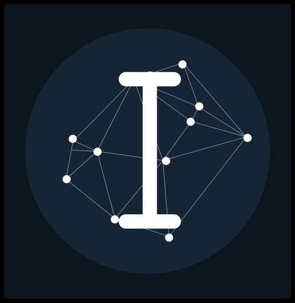 Carta poligonal abstrata em estilo cósmico — Vetor de Stock