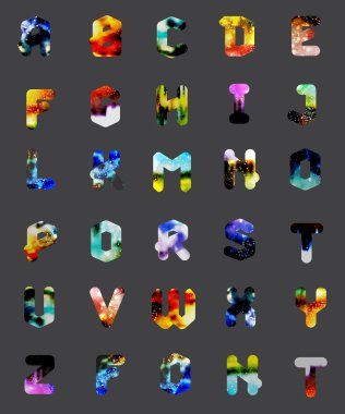 geometrik yazı tipi. Yaratıcı alfabe. Tipografik Set.