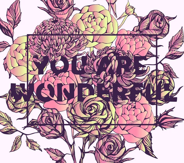 Hermoso flor fondo arte — Vector de stock