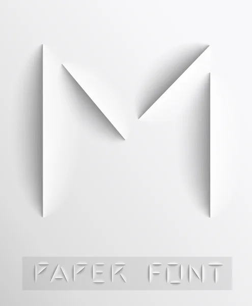 Lettre coupée en papier. Typographique — Image vectorielle