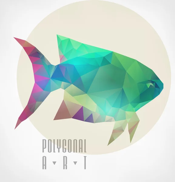 Abstraktní polygonální ryby — Stockový vektor